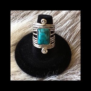 NWOT TURQUOISE & STERLING SILVER 925 RING sz 7